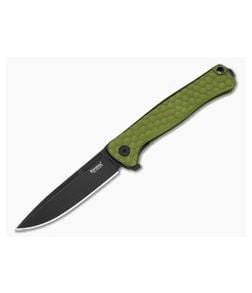 LionSteel Emmet Green Aluminum Magnacut Black PVD Drop Point Folding Knife (2.83") EM01A GB - LS-EM01A-GB 1