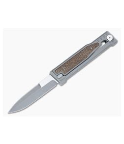 Reate EXO Exoskeleton Design Double Edge CPM 3V Dark Burlap Micarta Manual OTF Knife - RK-EXO-DE-3V-DM 1