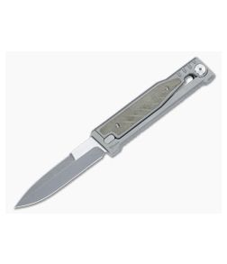 Reate EXO Exoskeleton Design Double Edge CPM 3V Green Micarta Manual OTF Knife - RK-EXO-DE-3V-GM 1