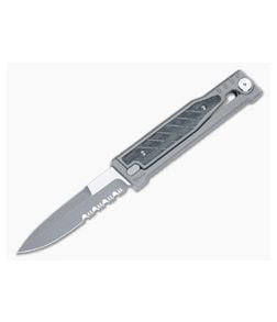 Reate EXO Exoskeleton Design Double Edge Serrated CPM 3V Black Micarta Manual OTF Knife - RK-EXO-DE-3V-SE-BLKM 1