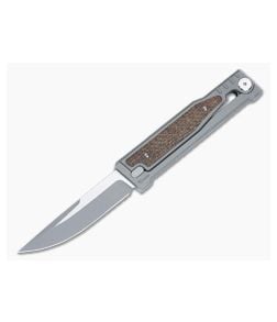 Reate EXO Exoskeleton Design Drop Point CPM 3V Dark Burlap Micarta Manual OTF Knife - RK-EXO-DP-3V-DM 1