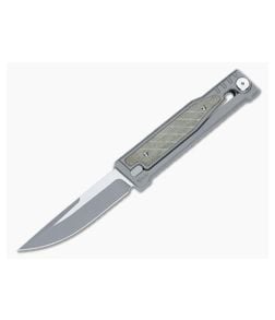 Reate EXO Exoskeleton Design Drop Point CPM 3V Green Micarta Manual OTF Knife - RK-EXO-DP-3V-GM 1