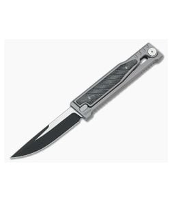 Reate EXO Exoskeleton Design Drop Point PVD Elmax Black Micarta Manual OTF Knife - RK-EXO-DP-BLKM-PVD 1
