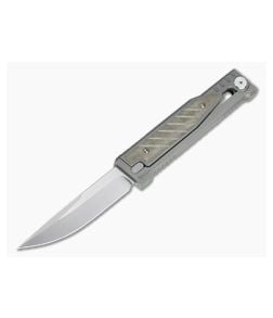 Reate EXO Exoskeleton Design Drop Point Elmax Green Micarta Manual OTF Knife - RK-EXO-DP-GM 1
