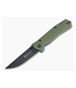 Steel Will Daitengu Liner Lock Black StoneWash D2 OD Green G10 Folder F11-33 - SW-F11-33 1