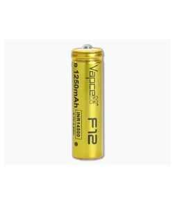 Vapcell F12 Button Top Rechargeable 14500 1250mAh 3.7V High-Drain 3A Unprotected Lithium Ion (Li-ion) Battery - VC-F12 1
