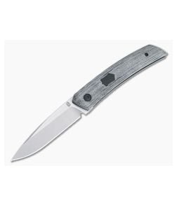 Jared Oeser F22 KICKSTOP Flipper Black Shield Black Canvas Micarta Folding Knife - JO-F22-KF-KM2 1