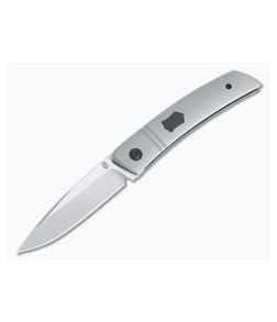 Jared Oeser F22 KICKSTOP Flipper Black Shield Faux Bolster Titanium Folding Knife - JO-F22-KF-TI2 1