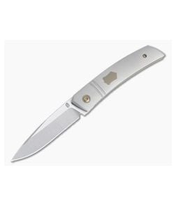 Jared Oeser F22 KICKSTOP Flipper Bronze Shield Faux Bolster Titanium Folding Knife - JO-F22-KF-TI3 1