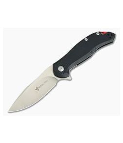 Steel Will Lanner Mini Satin D2 Flipper Black G10 F35M-01 - SW-F35M-01 1