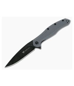 Steel Will Intrigue Mini Black Stonewash D2 Flipper Gray FRN F45M-15 - SW-F45M-15 1
