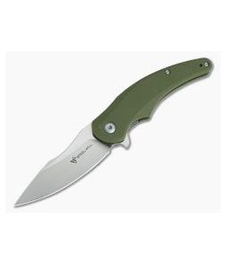 Steel Will Arcturus Mini Flipper Satin D2 Green G10 F55M-02 - SW-F55M-02 1