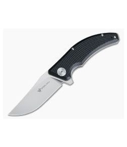 Steel Will Sargas Satin D2 Black G10 Liner Lock Flipper F60-10 - SW-F60-10 1