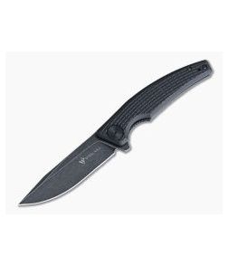 Steel Will Shaula Black Stonewashed D2 Black G10 Liner Lock Flipper F61-08 - SW-F61-08 1