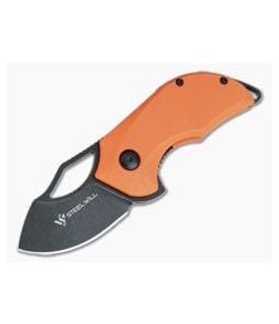 Steel Will Kobold Black Stonewashed D2 Orange G10 EDC Flipper F66-22 - SW-F66-22 1