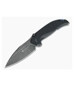 Steel Will Scylla Black Stonewashed D2 Black G10 Top Flipper F79-07 - SW-F79-07 1