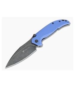 Steel Will Scylla Black Stonewashed D2 Blue G10 Top Flipper F79-24 - SW-F79-24 1