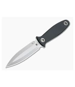 Spyderco Nightstick Single Edge Dagger Boot Knife Black G10 Satin S30V Fixed Blade FB47GP - SP-FB47GP 1