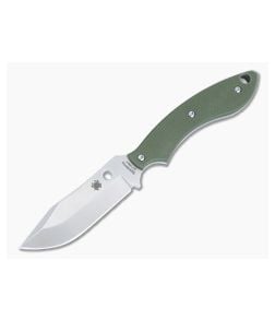 Spyderco Stok EDC Fixed Blade OD Green G10 Satin Bowie Blade FB49GPOD - SP-FB49GPOD 1