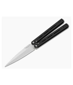 Protech FlyFather 2 Balisong Black Channel Handles Satin Blade - PT-FF2101 1