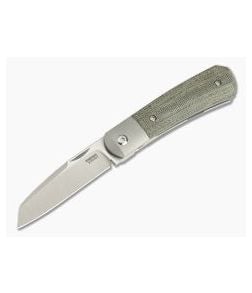 Pena Knives X Series Front Flipper Apache Bolstered Green Canvas Micarta - PK-FFA-GCM 1