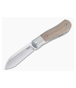 Pena Knives X Series Front Flipper Dogleg Jack Bolstered Natural Canvas Micarta - PK-FFDJ-NCM 1