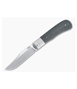Pena Knives X Series Large Texas Trapper Bolstered Black Canvas Micarta M390 Front Flipper - PK-FFLT-BCM 1