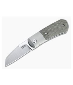 Pena Knives X Series Front Flipper Micro Apache Bolstered Green Canvas Micarta - PK-FFMA-GCM 1