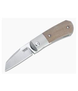 Pena Knives X Series Front Flipper Micro Apache Bolstered Natural Brown Canvas Micarta - PK-FFMA-NCM 1