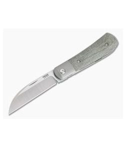 Pena Knives X Series Front Flipper Swayback Bolstered Green Canvas Micarta - PK-FFS-GCM 1