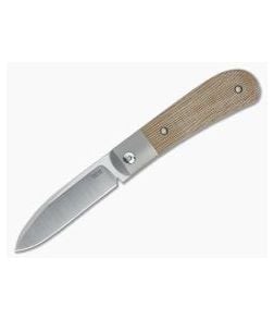 Pena Knives X Series Front Flipper Zulu Bolstered Natural Canvas Micarta - PK-FFZ-NCM 1