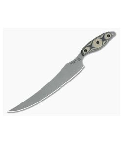 TOPS Knives Filet Knife Tumbled 154CM Tan/Black SureTouch G10 Fixed Blade - TP-FIL-01 1