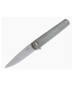 MKM Zieba Flame Drop Point M390 Green Canvas Micarta Titanium Frame Lock Flipper FL01-GCT - MKM-FL01-GCT 1