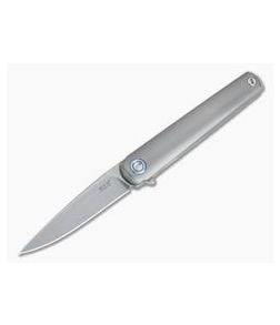 MKM Zieba Flame Drop Point M390 Titanium Frame Lock Flipper FL01-TSW - MKM-FL01-TSW 1