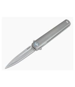 MKM Zieba Flame Dagger M390 Titanium Frame Lock Flipper FL02-TSW - MKM-FL02-TSW 1