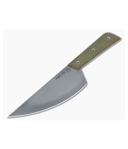 TOPS Knives Frog Market Special XL Tungsten 1095 Green Canvas Micarta Fixed Blade FMSXL-02 - TP-FMSXL-02 1
