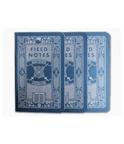 Field Notes Foiled Again Blue Ruled Paper Notebooks 3-Pack FNC-59 - FN-C-59 1