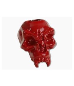 Schmuckatelli Fang Skull Bead Red Powder Coat Pewter - ST-FPCR 1