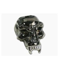 Schmuckatelli Fang Skull Bead Split Finish Hematite & Rhodium Plated Pewter - ST-FSFHR 1