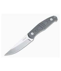 GiantMouse GMF2-DB Satin N690 Double Black Micarta Fixed Blade Bushcraft Knife - GM-GMF2-DB 1