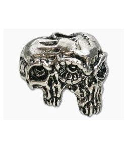 Schmuckatelli Gemini Twins Skull Bead Rhodium Plated Pewter - ST-GTAR 1