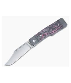 Jack Wolf Knives Gunslinger Jack Bolster Lock Front Flipper Bazooka Pink CamoCarbon Satin S90V Clip Point GUNSL-01-CCBP - JWK-GUNSL-01-CCBP 1