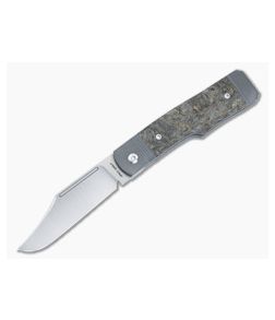 Jack Wolf Knives Gunslinger Jack Bolster Lock Front Flipper Dark Matter Gold FatCarbon Satin S90V Clip Point GUNSL-01-DMGLD - JWK-GUNSL-01-DMGLD 1