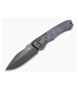 Heretic Wraith Purple Camo Carbon Fiber Automatic Knife H000-6A-PUCF - HRT-H000-6A-PUCF 1