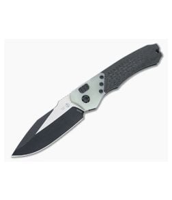 Heretic Knives Wraith Auto S/E Battleworn Black Elmax Jade G10 Bolster Carbon Fiber Automatic H000-8A-JADE - HRT-H000-8A-JADE 1
