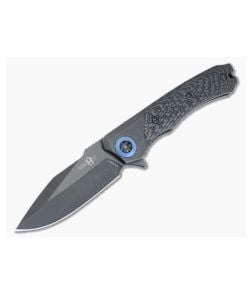 Heretic Wraith Manual V3 Flipper Battle Worn Integral Ti and Carbon Fiber DLC MagnaCut Blade H001-6A-BLUTI - HRT-H001-6A-BLUTI 1