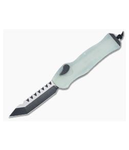 Heretic Hydra Tanto Battleworn Black Elmax Jade G10 Top Single Action OTF Automatic Knife H006-8A-JADE - HRT-H006-8A-JADE 1