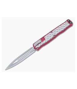 Heretic Cleric II Red D/E Stonewashed MagnaCut Textured Stainless Inlays OTF Automatic H020-2A-RED - HRT-H020-2A-RED 1