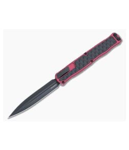 Heretic Cleric II Red D/E Black MagnaCut Textured Stainless Inlays OTF Automatic H020-4A-RED - HRT-H020-4A-RED 1