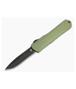 Heretic Knives Manticore-X Recurve Tumbled DLC Green OTF Automatic H033-6A-GREEN - HRT-H033-6A-GREEN 1
